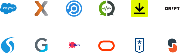 Icons for apps like Salesforce and Hubspot connecting to Slack