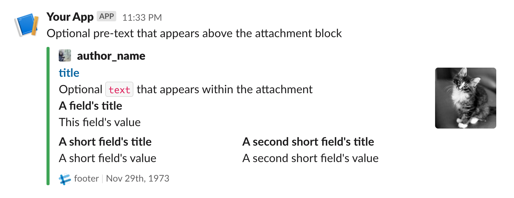 Reference Secondary Message Attachments Slack