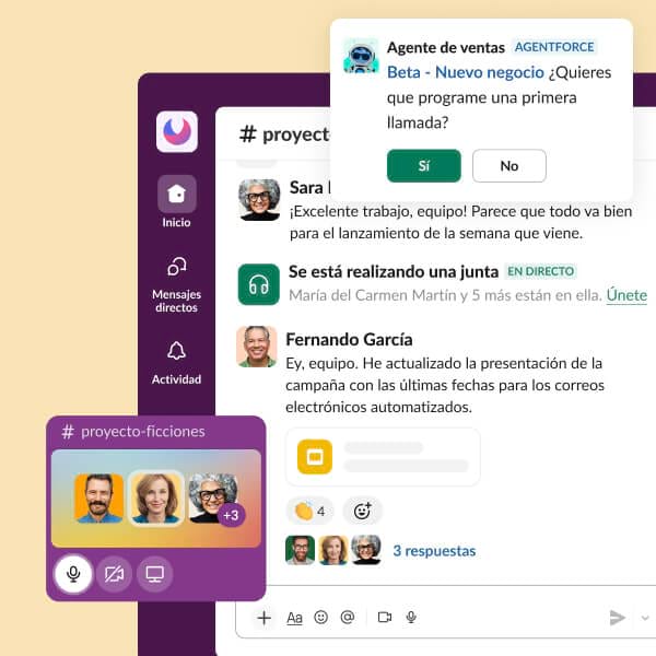 A mockup displays a virtual huddle.