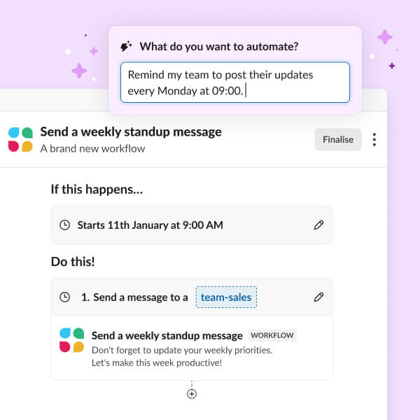 A Slackbot window displays, asking how it can help.