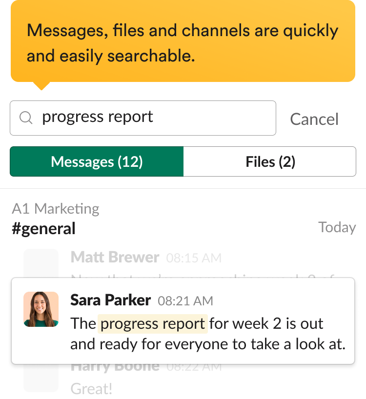 Screenshot of archive panel
