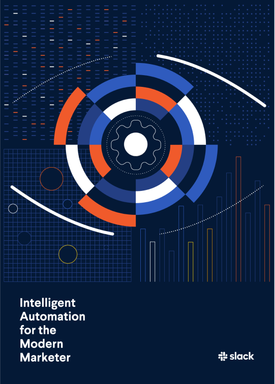 The cover for 'Intelligent Automation for the Modern Marketer,' An ebook by Slack.
