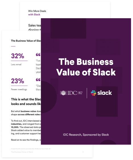 Preview thumbnail of the IDC: Business Value of Slack book
