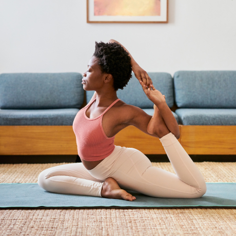 Women doing yoga.