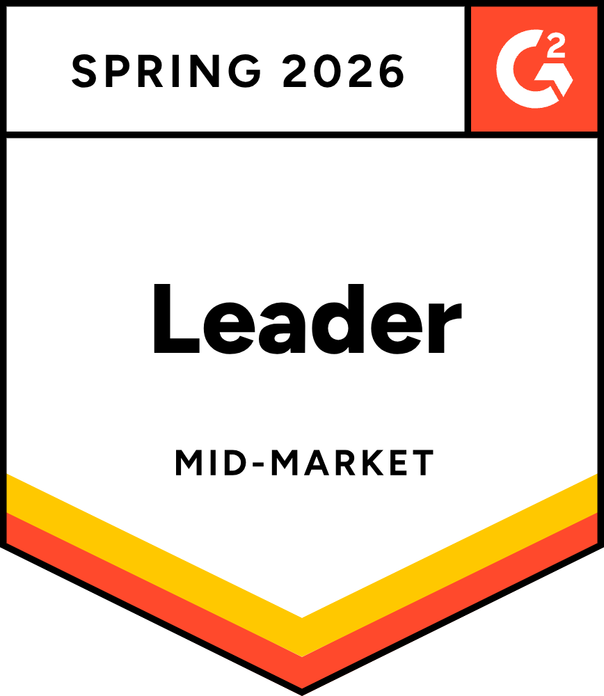 Awarded Grid Leader in mid-market - Spring 2026 by G2 market reports