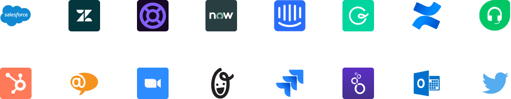 A wall of logos showing the Slack customer support integrations