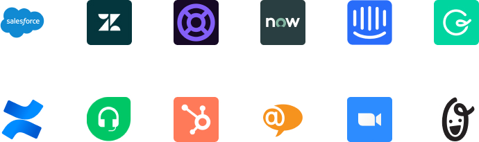 A wall of logos showing the Slack customer support integrations