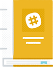 An illustration of a book with the Slack logo