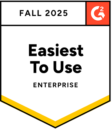 Ganador de «Easiest to Use in Enterprise» (el más sencillo de usar en empresas) - Cuarto trimestre de 2025, informes de mercado de G2
