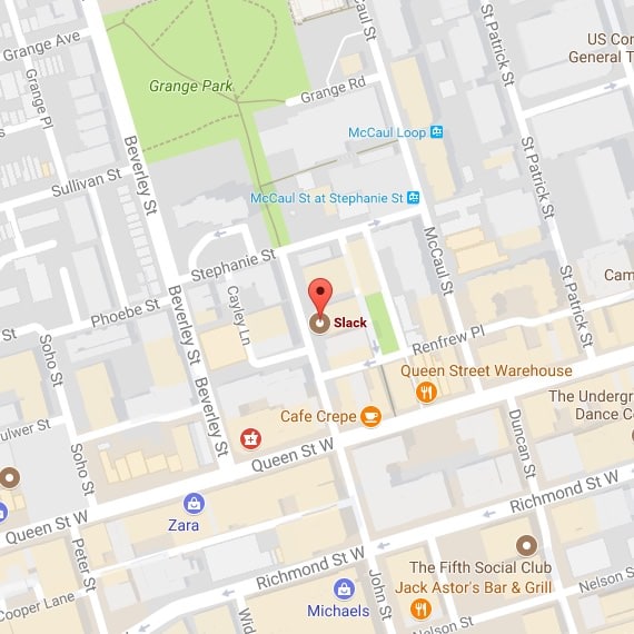 Map of the Toronto office