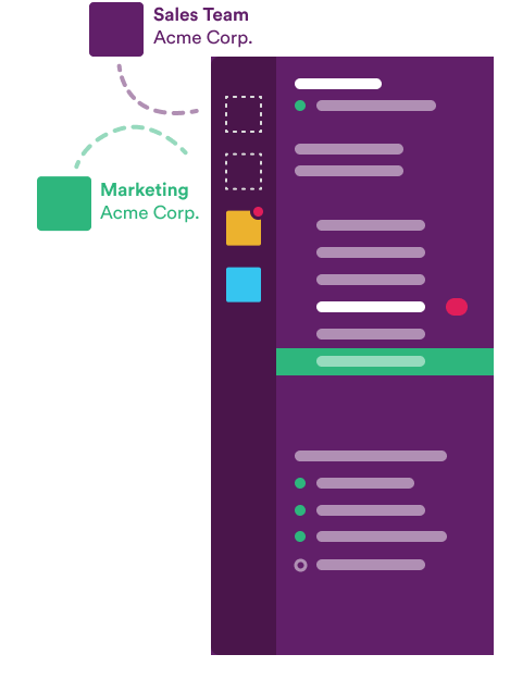 Slack workspaces are available on your laptop and phone