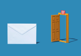 Email next to a door