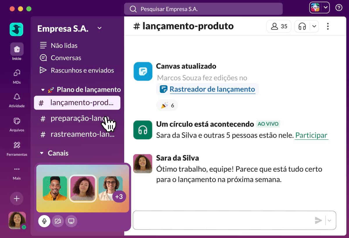 Slack | Ferramentas de produtividade e plataforma de trabalho com