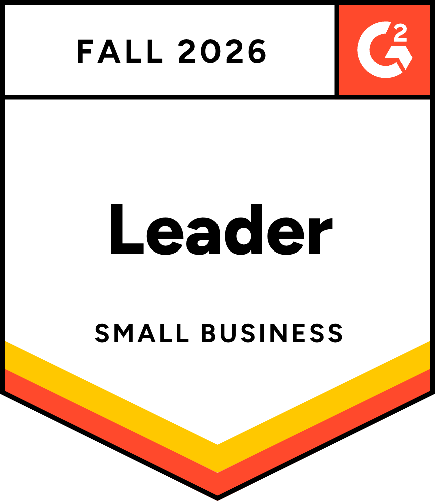 Awarded Grid Leader in Small Business - Fall 2026 by G2 market reports