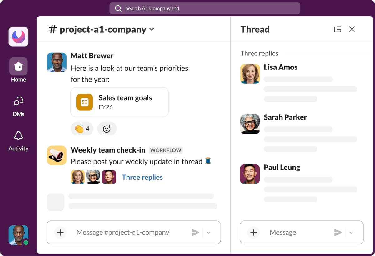 Team group chat for work | Slack channels