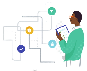 Abstract illustration of a security dashboard