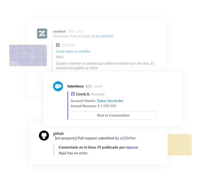 Conecta a Slack todas las herramientas que utilizas y evita pasártela de aplicación en aplicación.