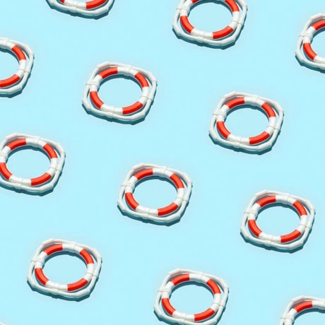 Repeating pattern of personal flotation devices