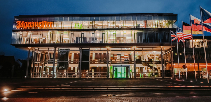 Vue extérieure des bureaux de Jägermeister.