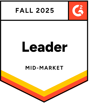Awarded Grid Leader in Mid Business by G2 market reports