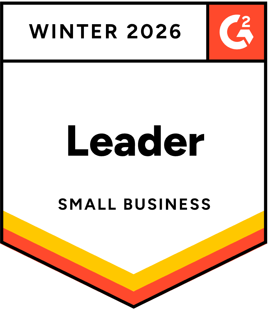 Awarded Grid Leader in Small Business- Winter 2026 by G2 market reports
