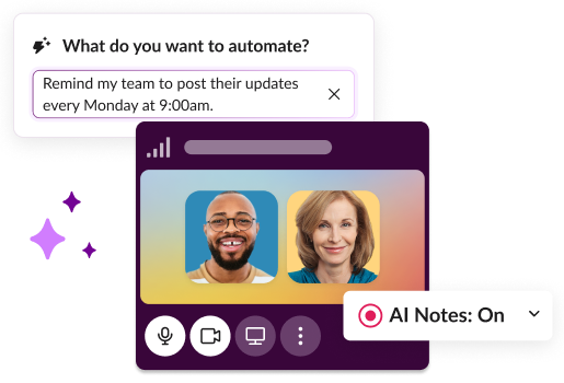 Image of AI notes being taken during a huddle