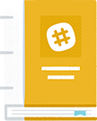 An illustration of a book with the Slack logo