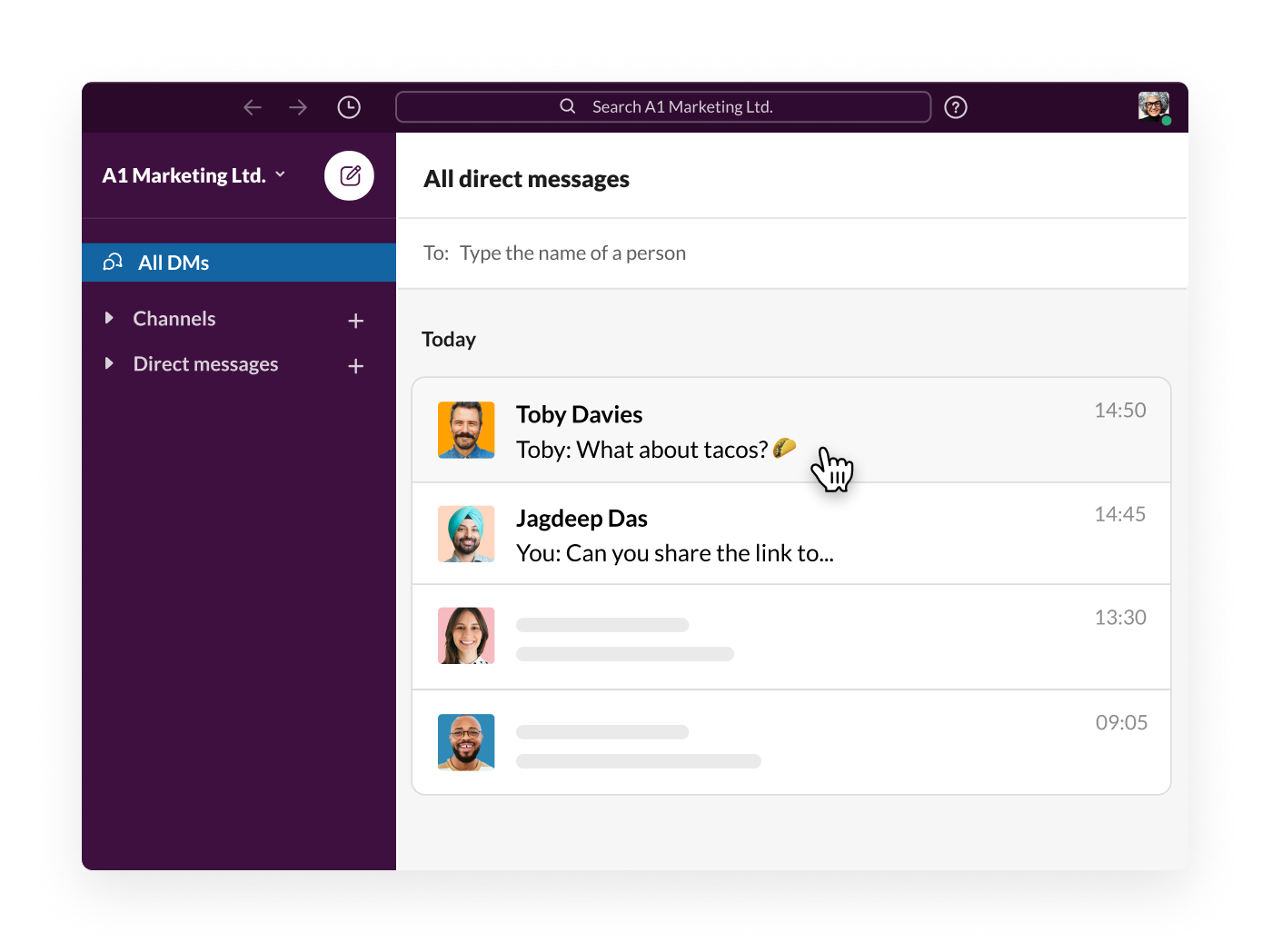 Find And Start Conversations Slack