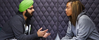 Two people having a productive meeting