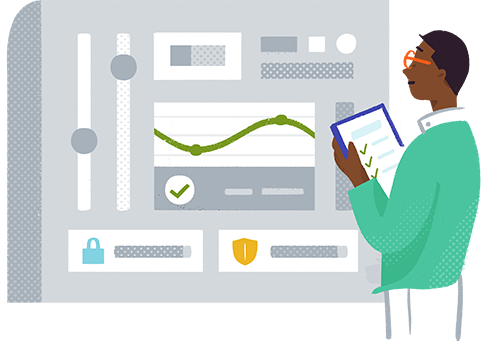 Abstract illustration of a security dashboard