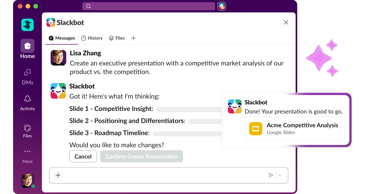 Create an executive presentation with a competitive market analysis of our product vs. the competition.