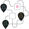 For different groups of people working together.