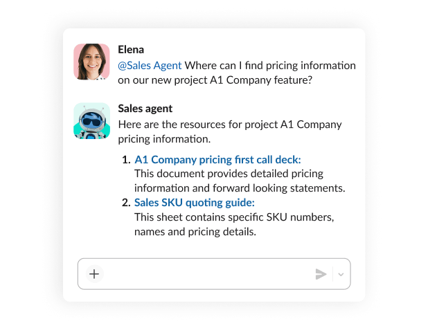 A conversation with an agent about pricing information for a project.