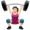 :重量挙げをする女性::肌色-2: