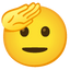 :敬礼している顔: