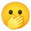 :目を見開いて口に手を当てる顔: